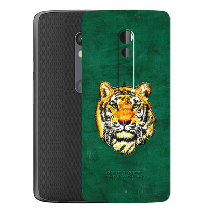 Motorola Phone Skins (All Models) - Leather Feel Tiger - 3D Embossed Finish (L-111) Motorola Moto X Play