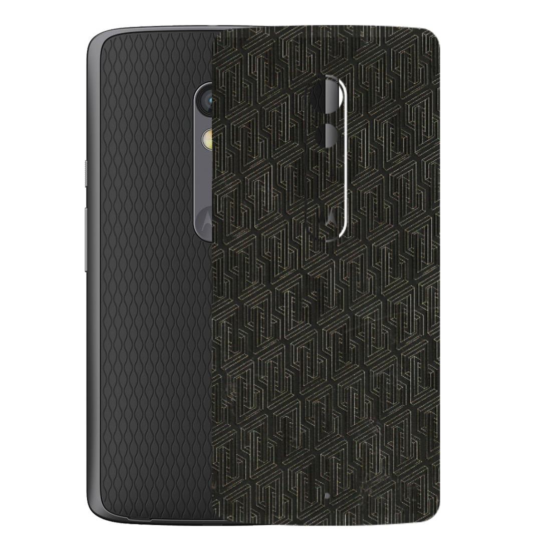 Motorola Phone Skins (All Models) - Black Abstract Pattern - 3D Embossed Finish (L-117) Motorola Moto X Play