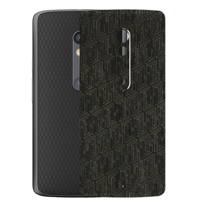 Motorola Phone Skins (All Models) - Black Abstract Pattern - 3D Embossed Finish (L-117) Motorola Moto X Play