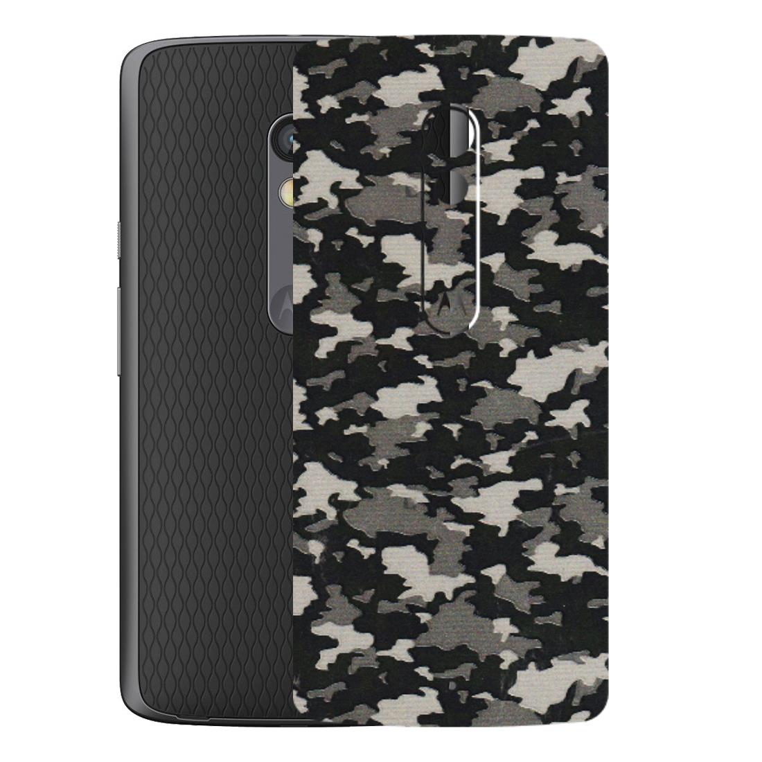 Motorola Phone Skins (All Models) - Black/Grey Camoflaunge - 3D Embossed Finish (L-142) Motorola Moto X Play