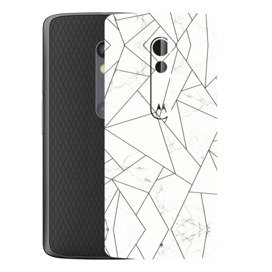 Motorola Phone Skins (All Models) - Luxury White Marble Effect - 3D Embossed Finish (L-168) Motorola Moto X Play