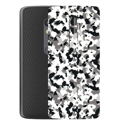 Motorola Phone Skins (All Models) - White Black Camouflage - 3D Embossed Finish (L-18) Motorola Moto X Play