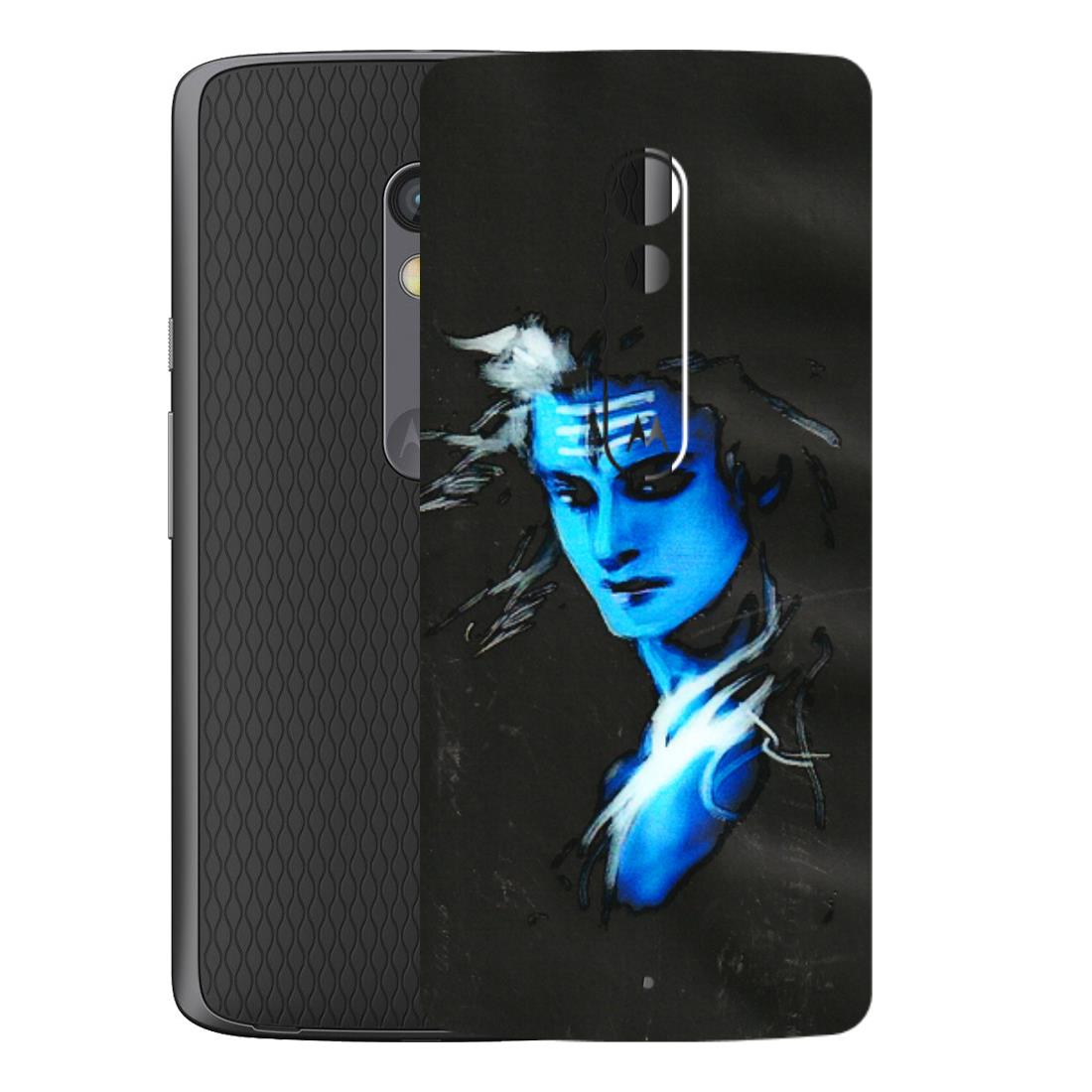 Motorola Phone Skins (All Models) - Har Har Mahadev Blue/Black - 3D Embossed Finish (L-185) Motorola Moto X Play