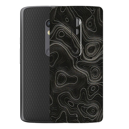 Motorola Phone Skins (All Models) - Black Swirl - 3D Embossed Finish (L-196) Motorola Moto X Play