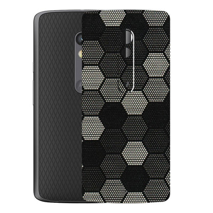 Motorola Phone Skins (All Models) - Black & White Dotted Honeycomb Texture - 3D Embossed Finish (L-202) Motorola Moto X Play