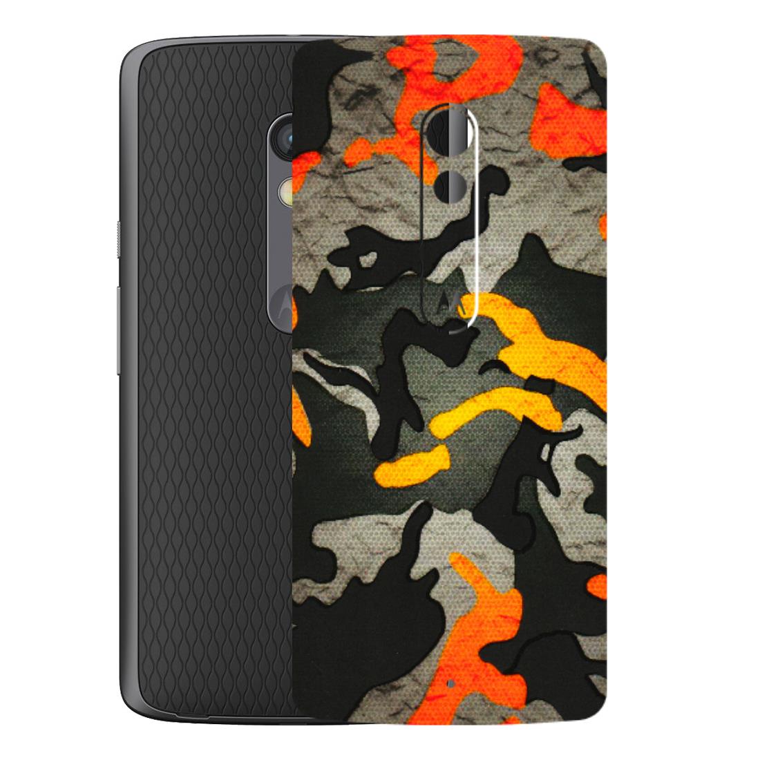 Motorola Phone Skins (All Models) - Orange Camouflage - 3D Embossed Finish (L-204) Motorola Moto X Play