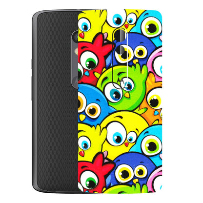 Motorola Phone Skins (All Models) - Cute Fluffy Birds - 3D Embossed Finish (L-213) Motorola Moto X Play