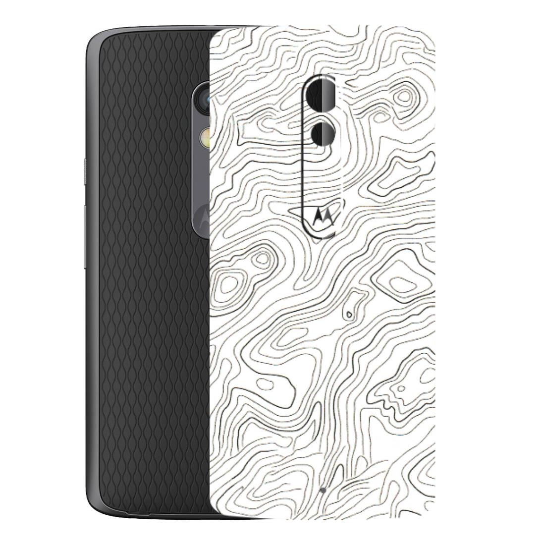 Motorola Phone Skins (All Models) - White Black Swirls - 3D Embossed Finish (L-219) Motorola Moto X Play