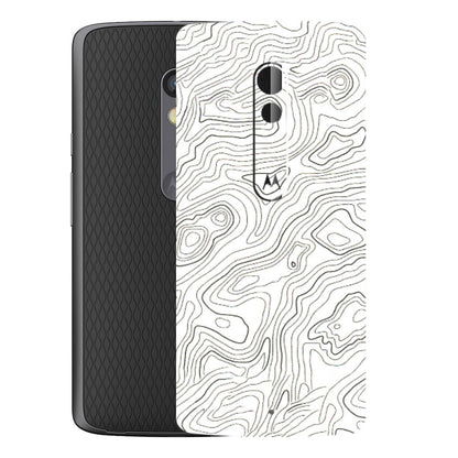 Motorola Phone Skins (All Models) - White Black Swirls - 3D Embossed Finish (L-219) Motorola Moto X Play