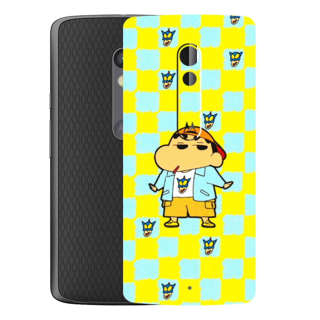 Motorola Phone Skins (All Models) - Yellow Blue Shinchan Cute - 3D Embossed Finish (L-221) Motorola Moto X Play