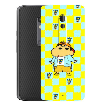 Motorola Phone Skins (All Models) - Yellow Blue Shinchan Cute - 3D Embossed Finish (L-221) Motorola Moto X Play