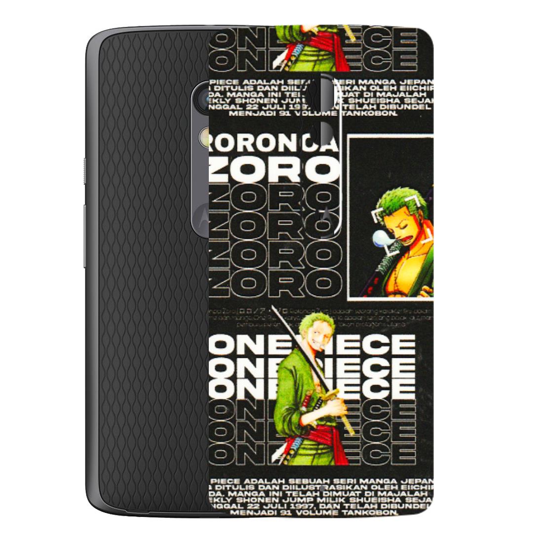Motorola Phone Skins (All Models) - One Piece Zoro - 3D Embossed Finish (L-250) Motorola Moto X Play