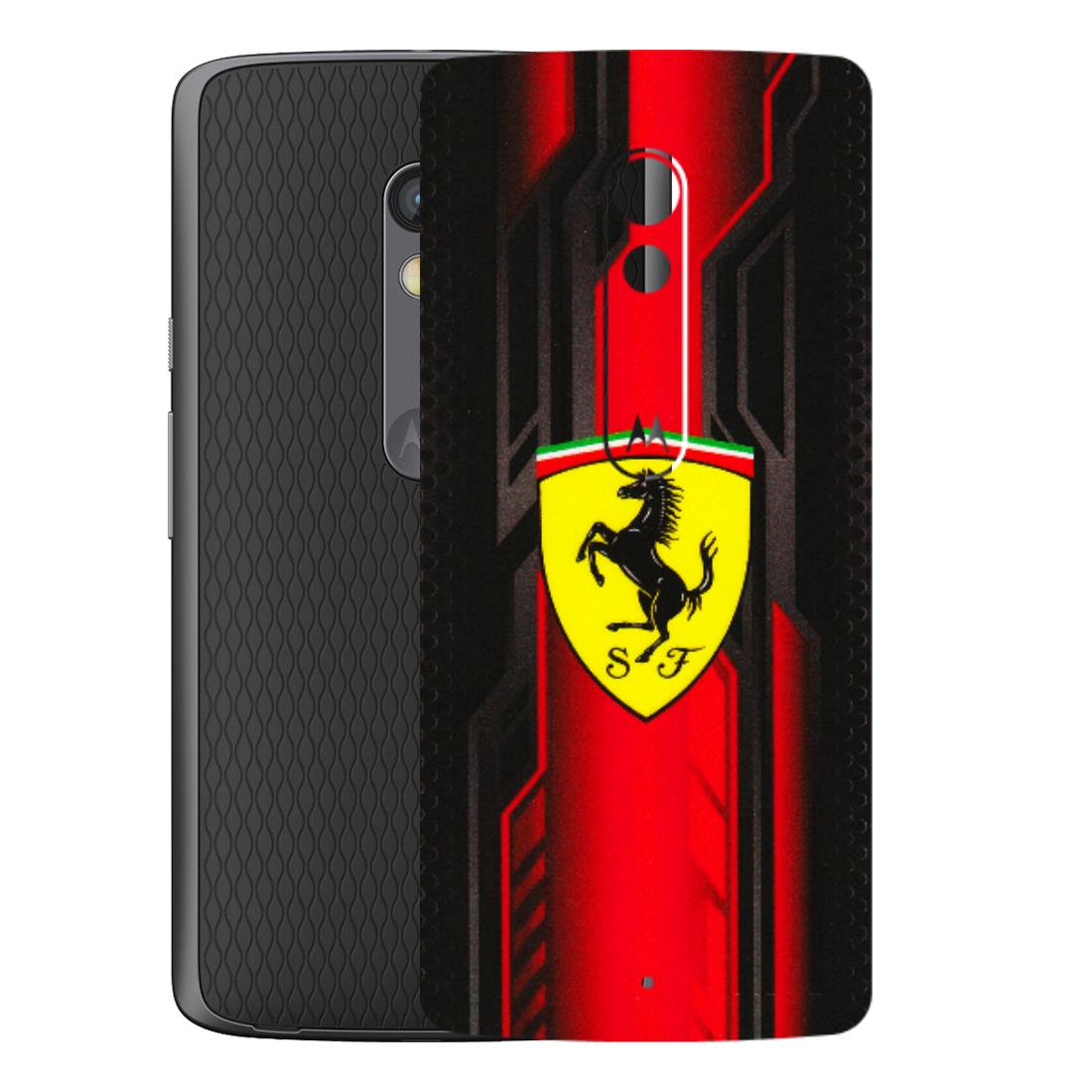 Motorola Phone Skins (All Models) - Black Ferrari Logo - 3D Embossed Finish (L-253) Motorola Moto X Play