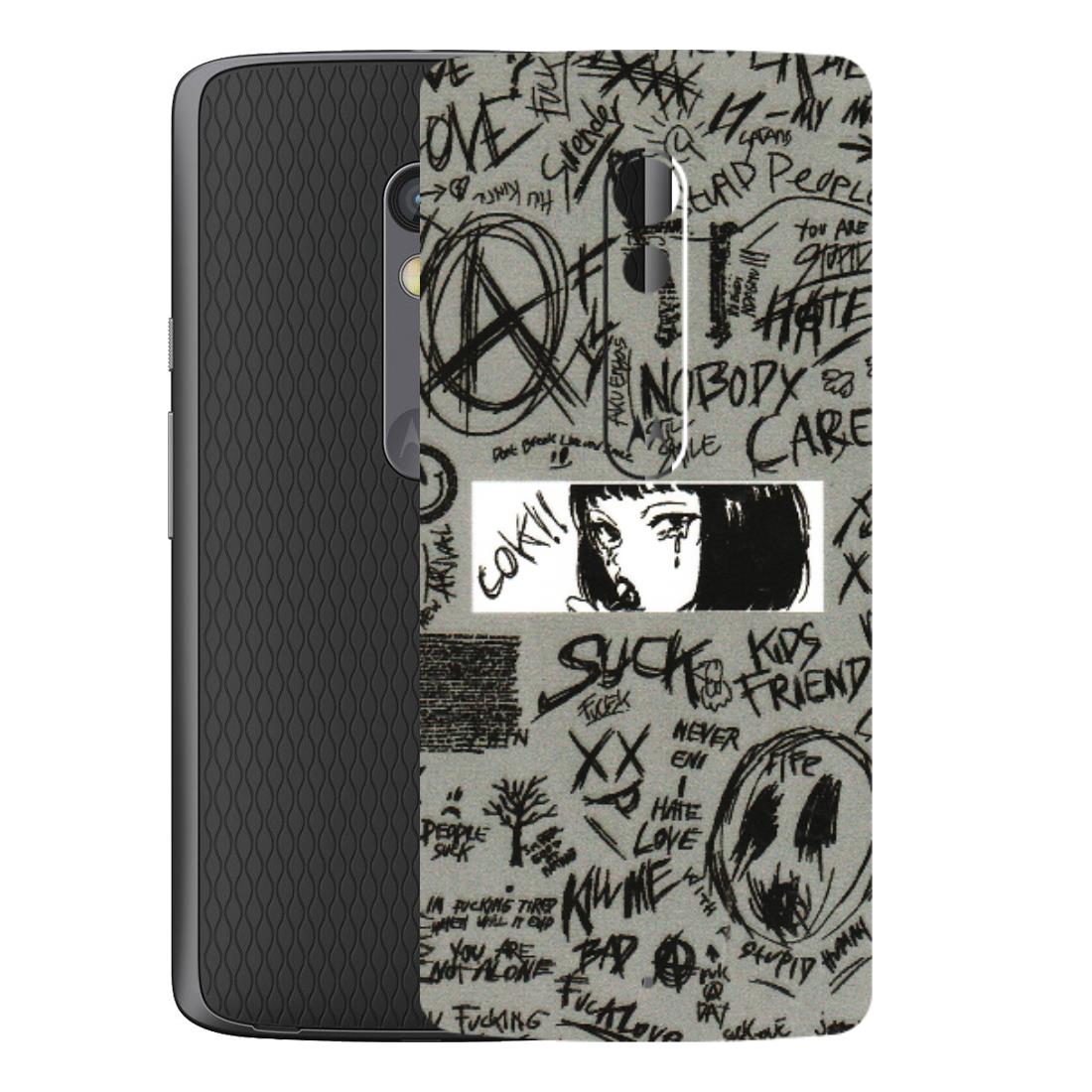 Motorola Phone Skins (All Models) - Never Have Love Anime - 3D Embossed Finish (L-260) Motorola Moto X Play
