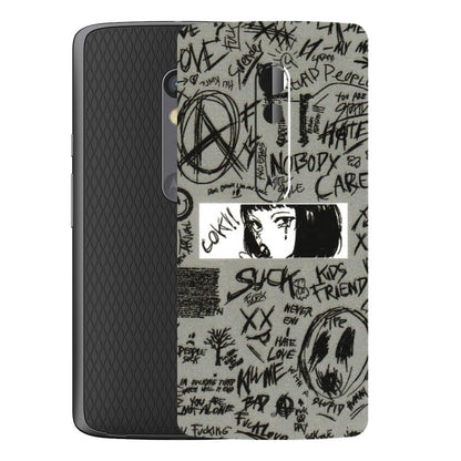 Motorola Phone Skins (All Models) - Never Have Love Anime - 3D Embossed Finish (L-260) Motorola Moto X Play