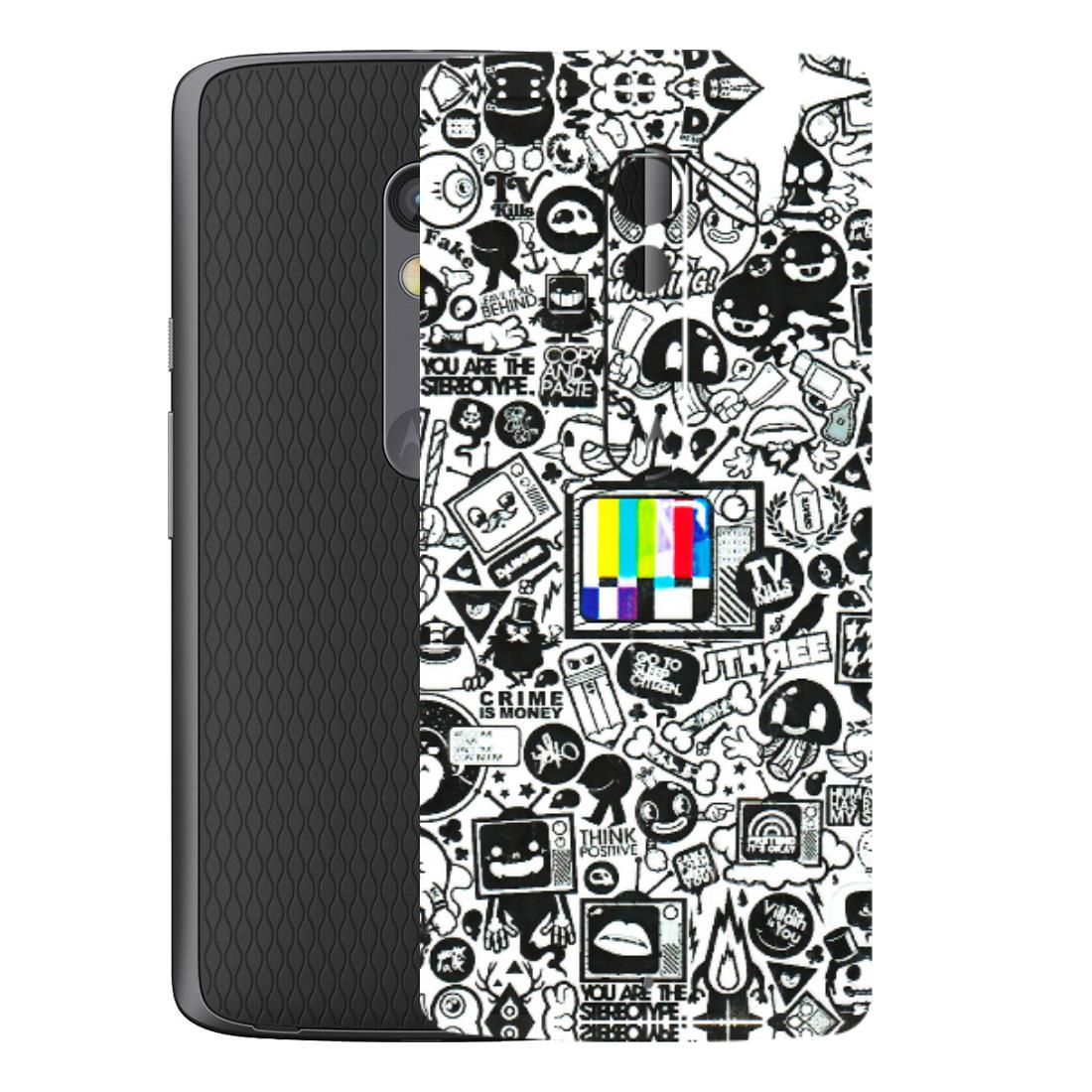 Motorola Phone Skins (All Models) - Doodles Positive Art - 3D Embossed Finish (L-263) Motorola Moto X Play