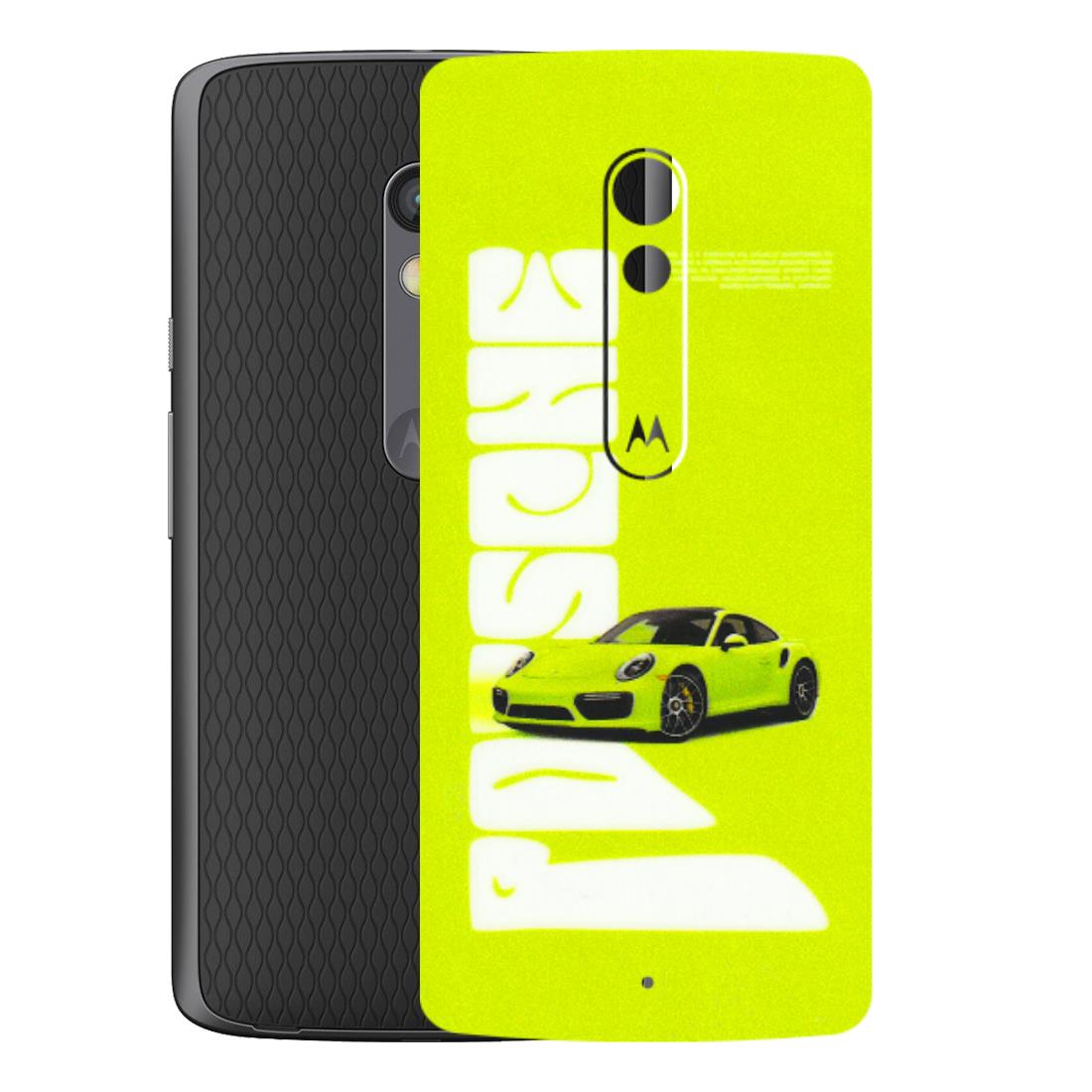 Motorola Phone Skins (All Models) - Lime Green Porche - 3D Embossed Finish (L-30) Motorola Moto X Play