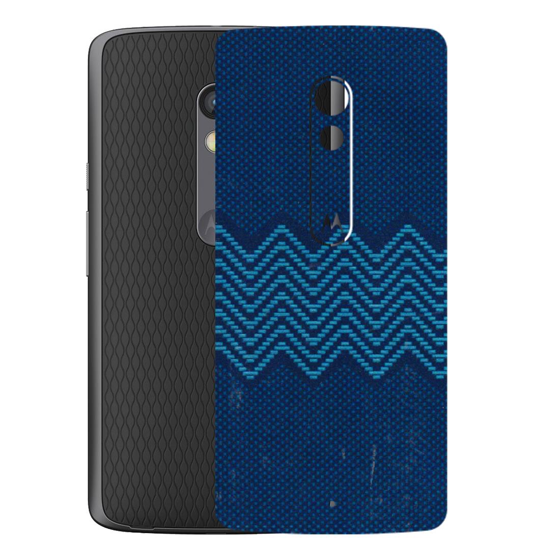 Motorola Phone Skins (All Models) - Blue Sober Waves - 3D Embossed Finish (L-306) Motorola Moto X Play
