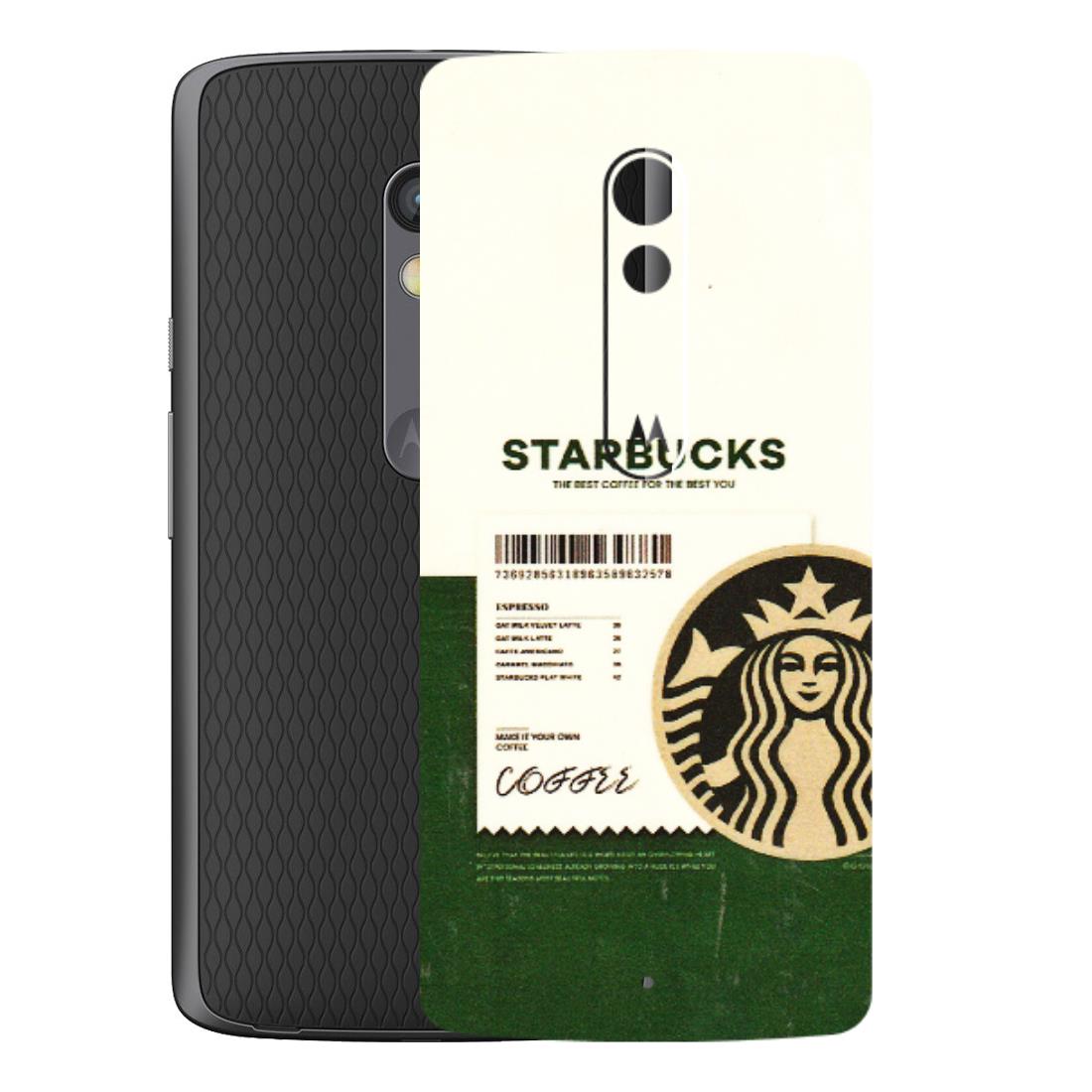 Motorola Phone Skins (All Models) - Starbucks Barcode - 3D Embossed Finish (L-308) Motorola Moto X Play