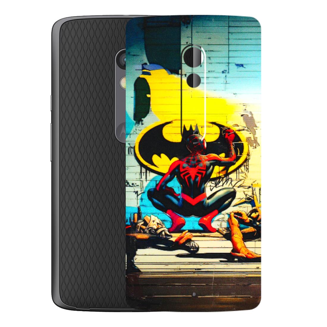 Motorola Phone Skins (All Models) - New Spiderman Bat Logo - 3D Embossed Finish (L-309) Motorola Moto X Play