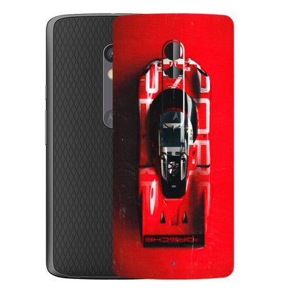 Motorola Phone Skins (All Models) - Red Porsche Car Logo - 3D Embossed Finish (L-315) Motorola Moto X Play