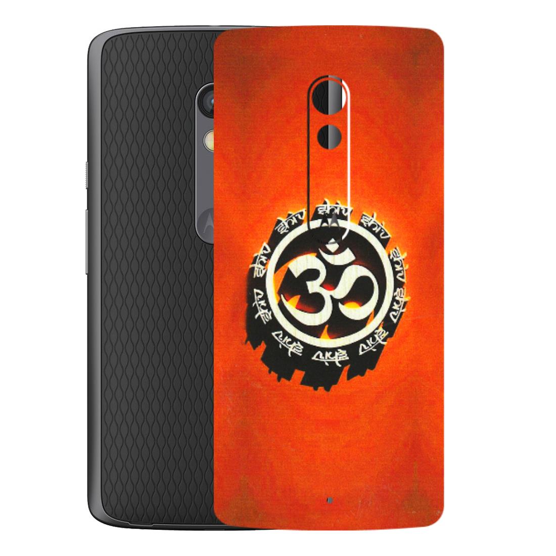 Motorola Phone Skins (All Models) - Aum Shiv Orange - 3D Embossed Finish (L-32) Motorola Moto X Play