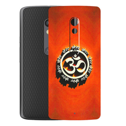 Motorola Phone Skins (All Models) - Aum Shiv Orange - 3D Embossed Finish (L-32) Motorola Moto X Play