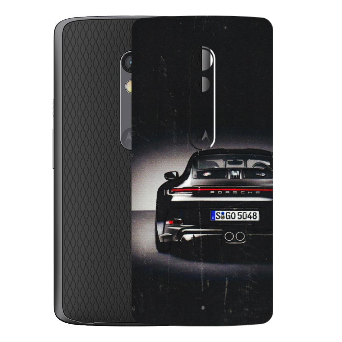 Motorola Phone Skins (All Models) - New Black Porsche GT3 - 3D Embossed Finish (L-327) Motorola Moto X Play