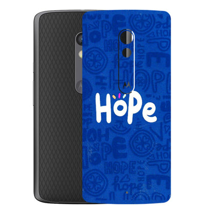 Motorola Phone Skins (All Models) - Hope Doodles Blue - 3D Embossed Finish (L-43) Motorola Moto X Play