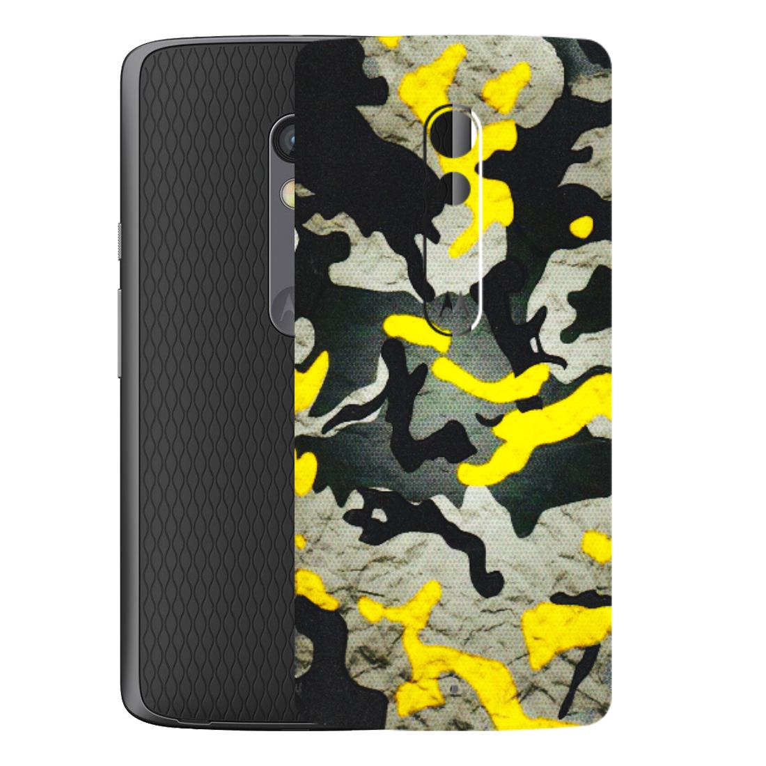 Motorola Phone Skins (All Models) - Yellow Camouflage - 3D Embossed Finish (L-61) Motorola Moto X Play