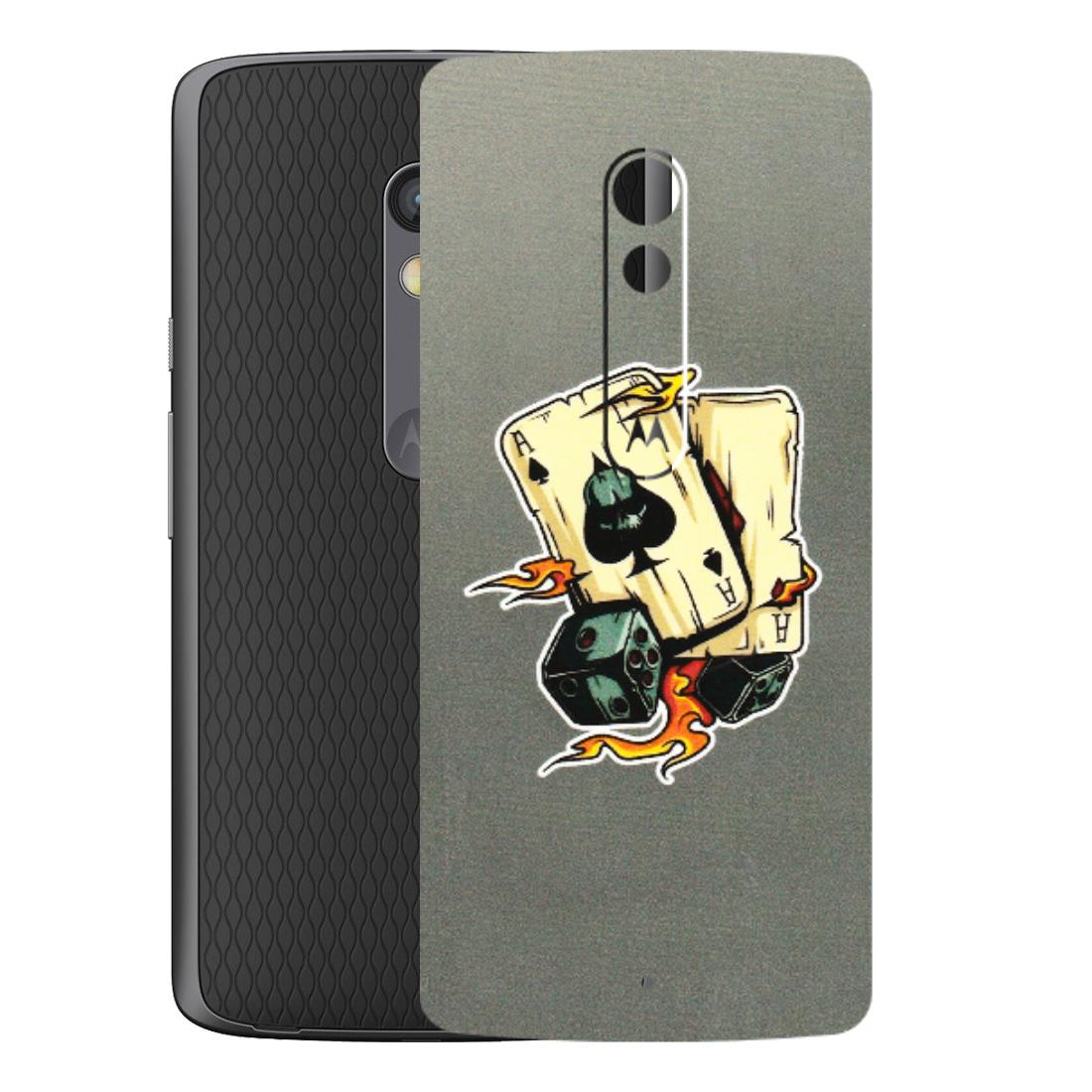 Motorola Phone Skins (All Models) - Grey Cards Of Ace - 3D Embossed Finish (L-77) Motorola Moto X Play