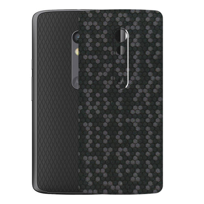 Motorola Phone Skins (All Models) - Black Grey Honeycomb Sober - 3D Embossed Finish (L-85) Motorola Moto X Play