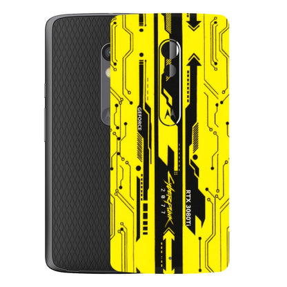 Motorola Phone Skins (All Models) - Yellow Cyberpunk - 3D Embossed Finish (L-93) Motorola Moto X Play