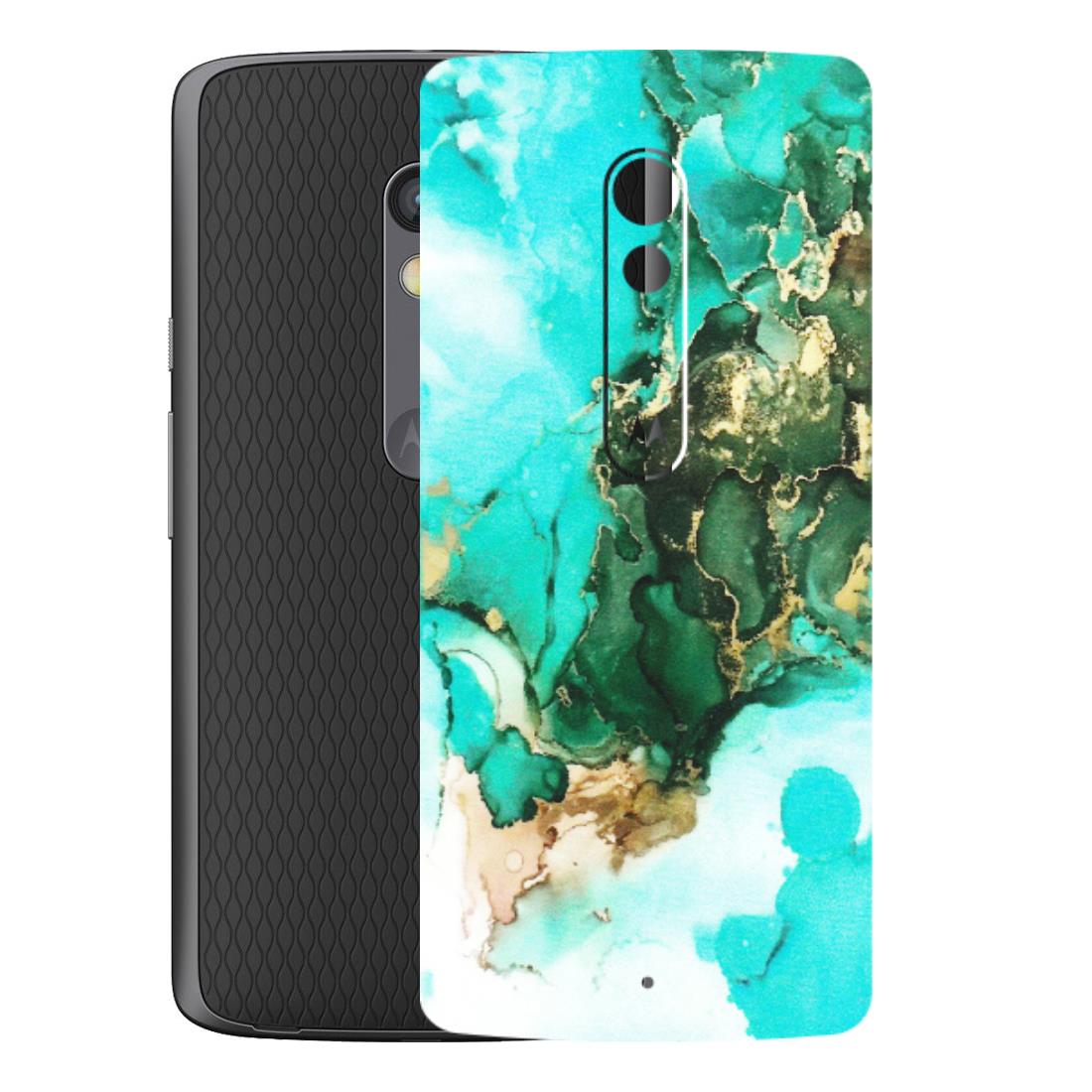 Motorola Phone Skins (All Models) - The Blue Gold Marble - Matte Finish (M-124) Motorola Moto X Play