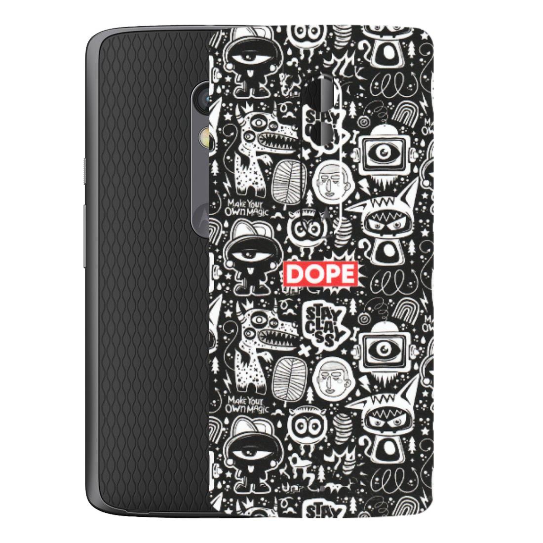 Motorola Phone Skins (All Models) - Dope Stay Classy Black Doodles - Matte Finish (M-126) Motorola Moto X Play