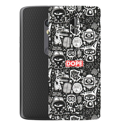 Motorola Phone Skins (All Models) - Dope Stay Classy Black Doodles - Matte Finish (M-126) Motorola Moto X Play