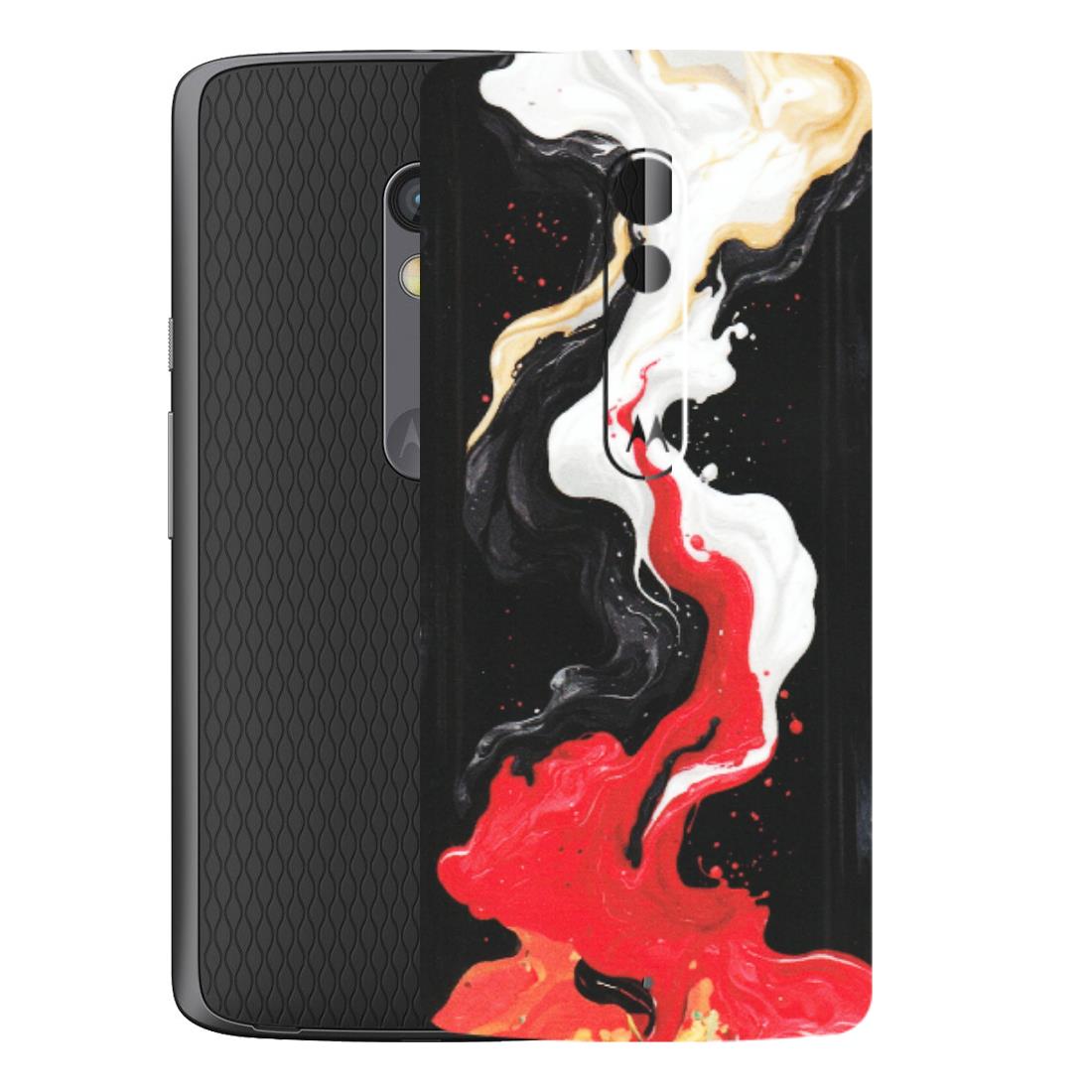 Motorola Phone Skins (All Models) - Black Red White Paint Splash Fusion - Matte Finish (M-56) Motorola Moto X Play