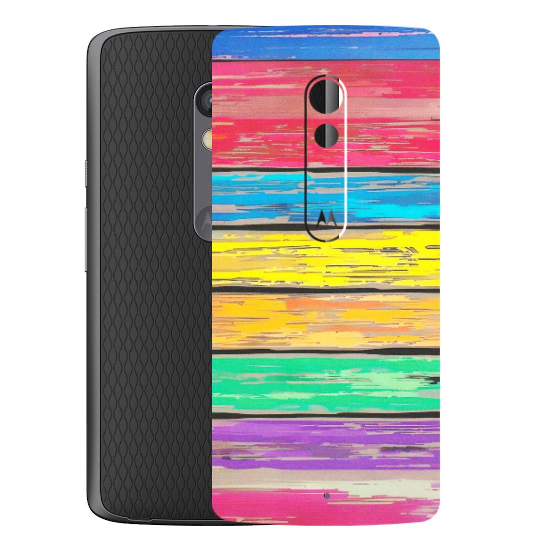Motorola Phone Skins (All Models) - Multi Colour Wooden Wall - Matte Finish (M-96) Motorola Moto X Play
