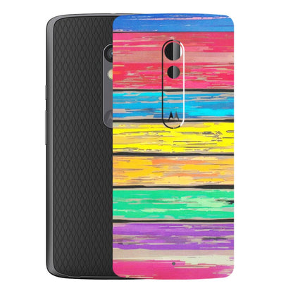 Motorola Phone Skins (All Models) - Multi Colour Wooden Wall - Matte Finish (M-96) Motorola Moto X Play