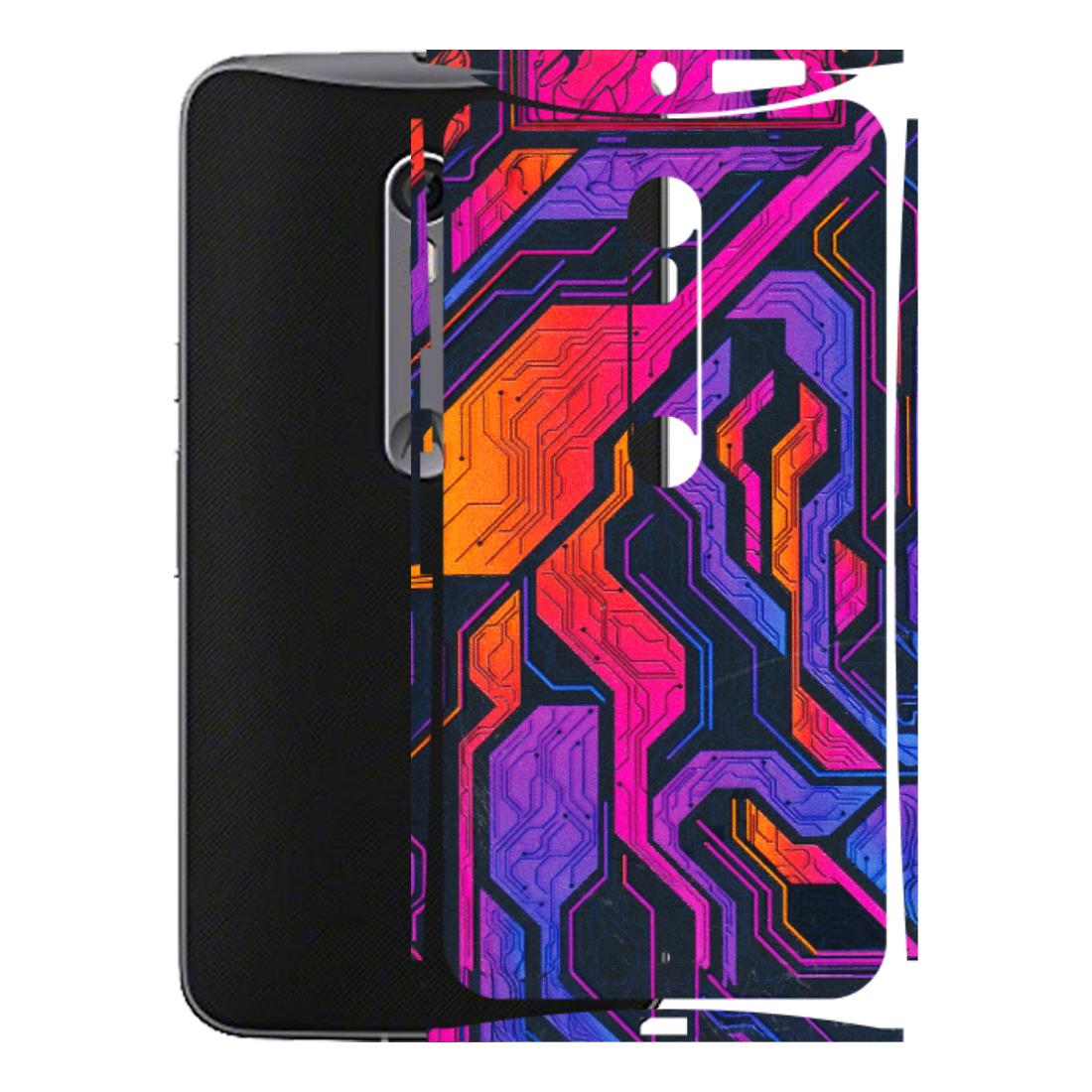 Motorola Phone Skins (All Models) - Tech Circuits Futuristic - 3D Embossed Finish (L-07) Motorola Moto X Style