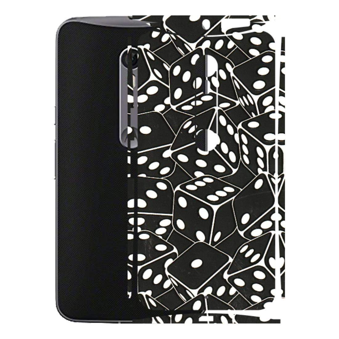 Motorola Phone Skins (All Models) - Big Black Dices - 3D Embossed Finish (L-106) Motorola Moto X Style