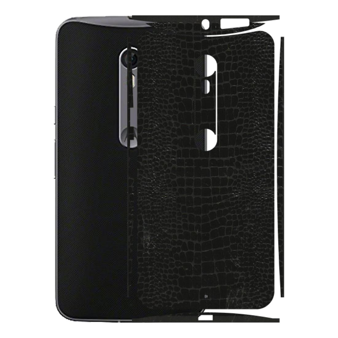 Motorola Phone Skins (All Models) - Snake Leather Black - 3D Embossed Finish (L-107) Motorola Moto X Style