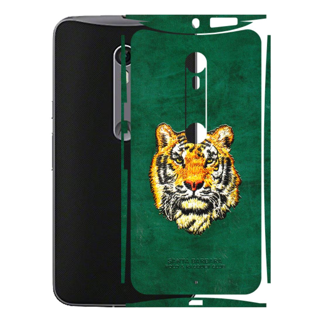 Motorola Phone Skins (All Models) - Leather Feel Tiger - 3D Embossed Finish (L-111) Motorola Moto X Style