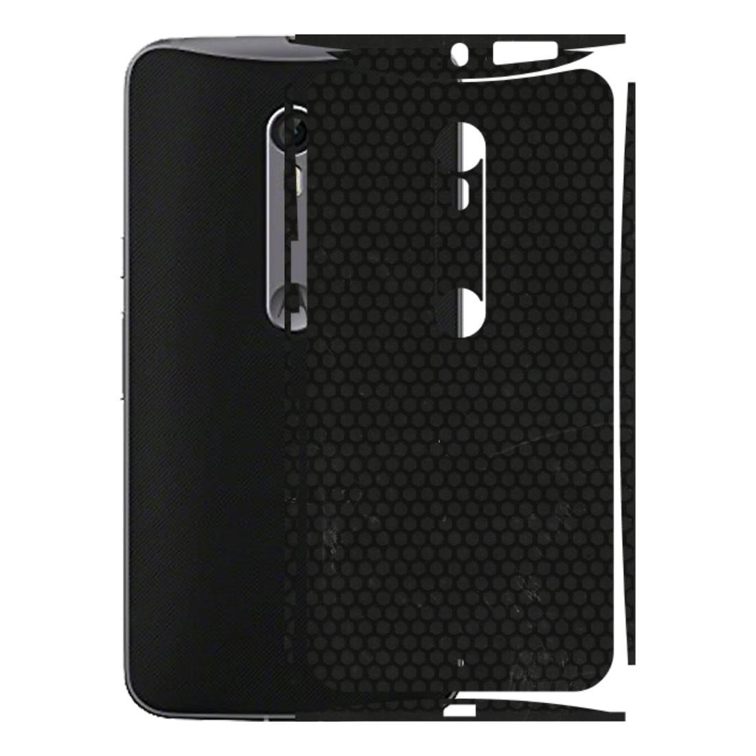 Motorola Phone Skins (All Models) - Black honeycomb - 3D Embossed Finish (L-114) Motorola Moto X Style
