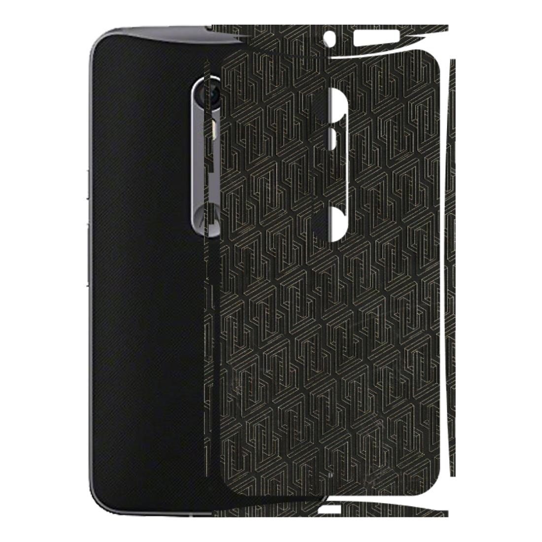 Motorola Phone Skins (All Models) - Black Abstract Pattern - 3D Embossed Finish (L-117) Motorola Moto X Style