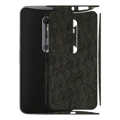 Motorola Phone Skins (All Models) - Black Abstract Pattern - 3D Embossed Finish (L-117) Motorola Moto X Style