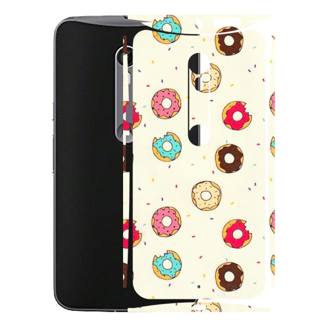 Motorola Phone Skins (All Models) - Mini Donuts Doodle Art - 3D Embossed Finish (L-122) Motorola Moto X Style
