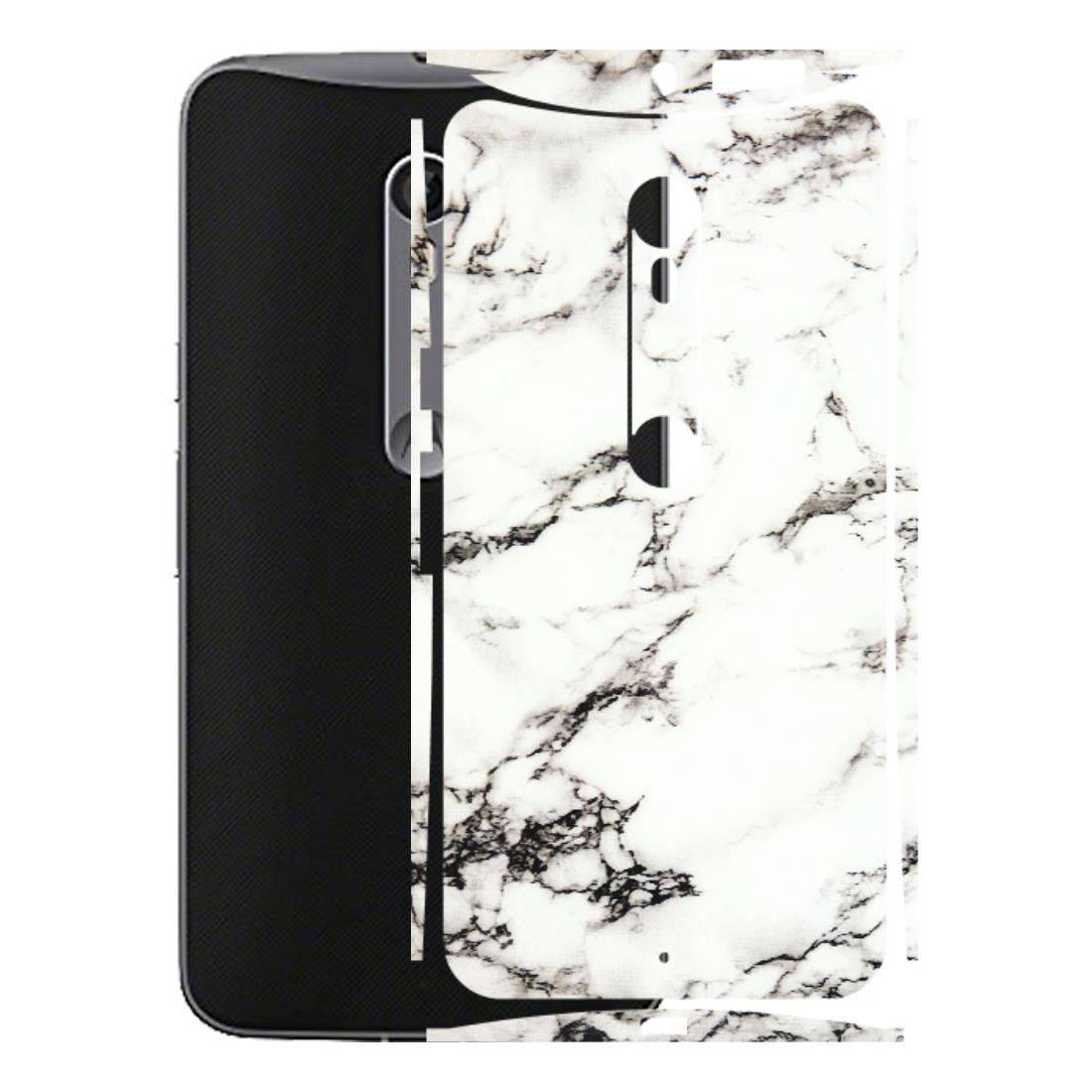 Motorola Phone Skins (All Models) - Black and White Marble Texture - 3D Embossed Finish (L-124) Motorola Moto X Style
