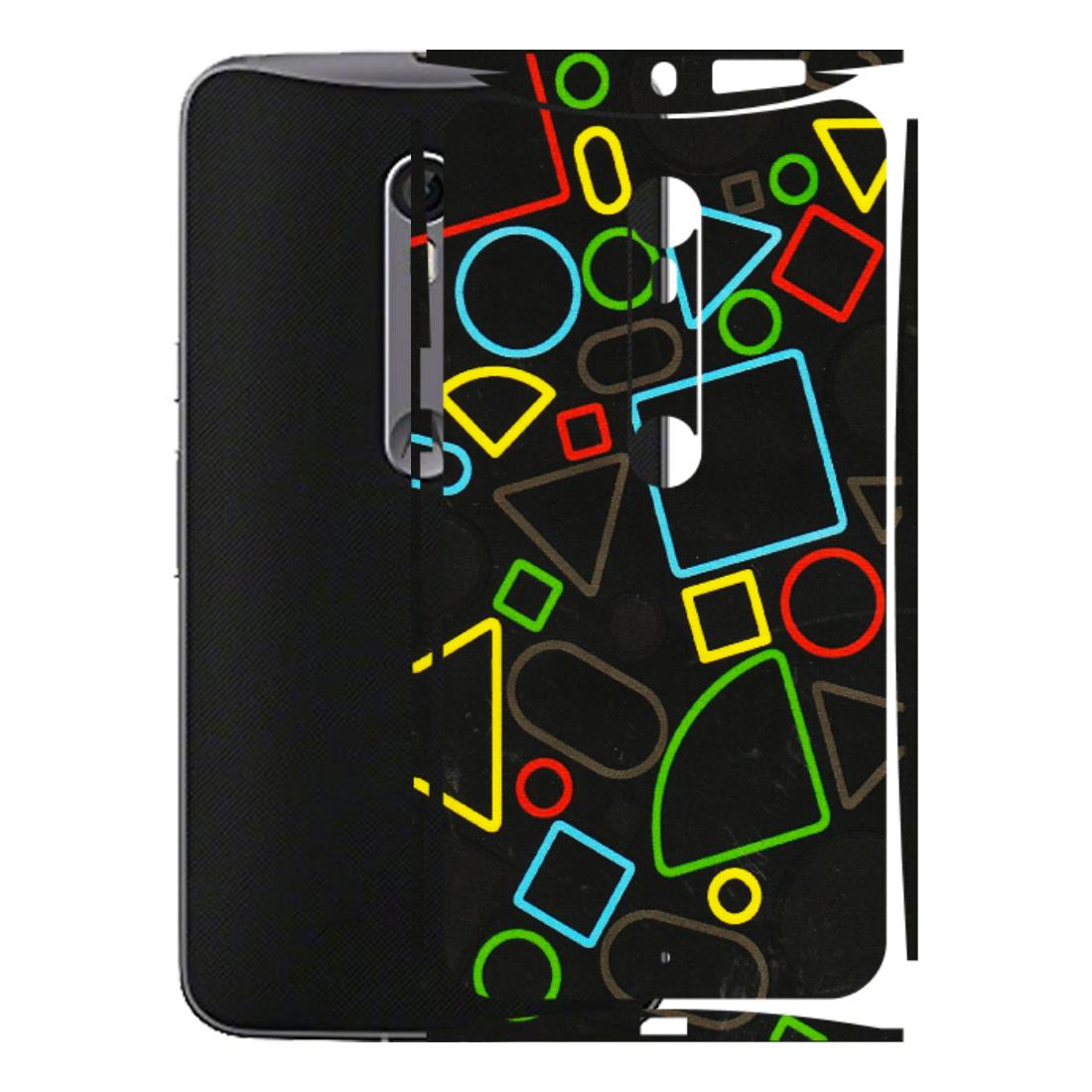 Motorola Phone Skins (All Models) - Black Shapes - 3D Embossed Finish (L-131) Motorola Moto X Style