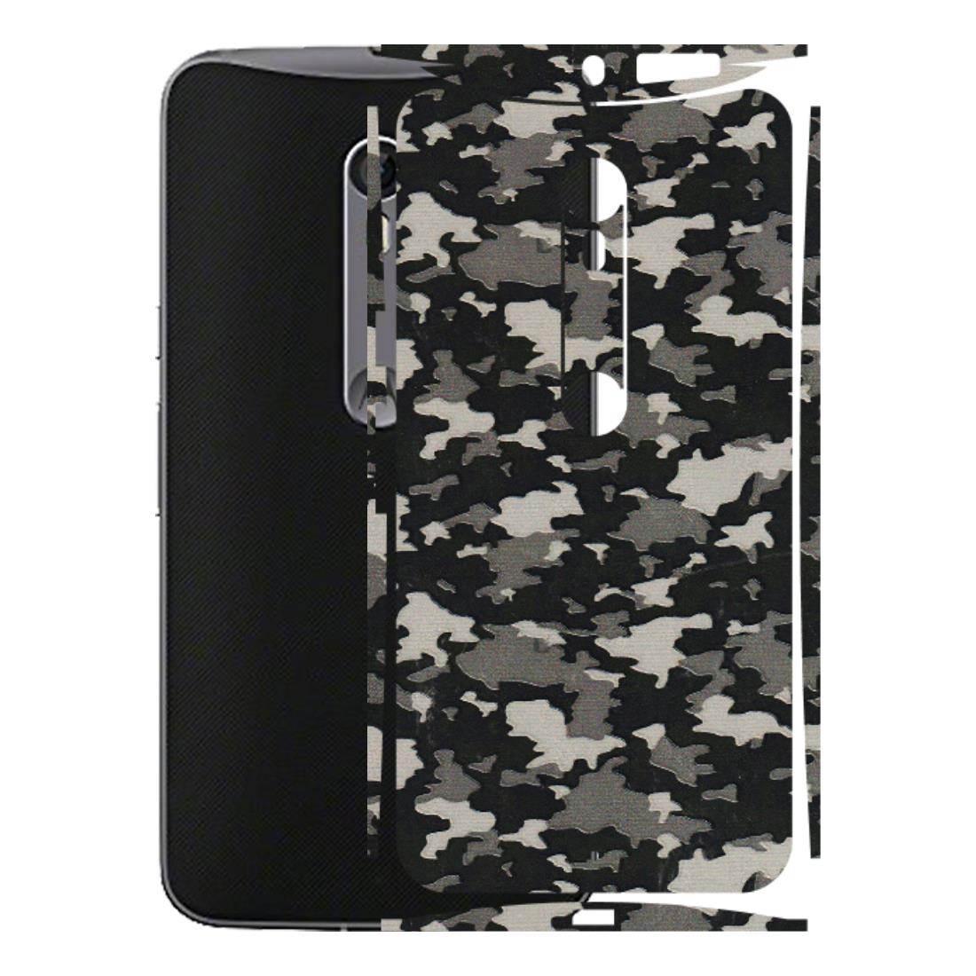 Motorola Phone Skins (All Models) - Black/Grey Camoflaunge - 3D Embossed Finish (L-142) Motorola Moto X Style